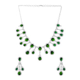 Yellow Chimes American Diamond Necklace - Elegant Partywear